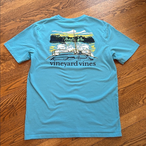 Vineyard Vines Short Sleeve Pocket Tee in Aqua Blue - Picture 4 of 4